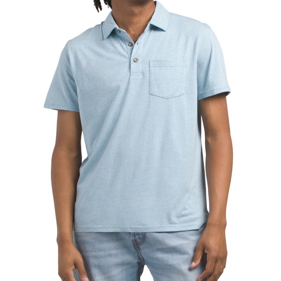 Fair Harbor Kismet Short Sleeve Polo T-Shirt Blue Organic Cotton Blend XXL NWT - Picture 1 of 2